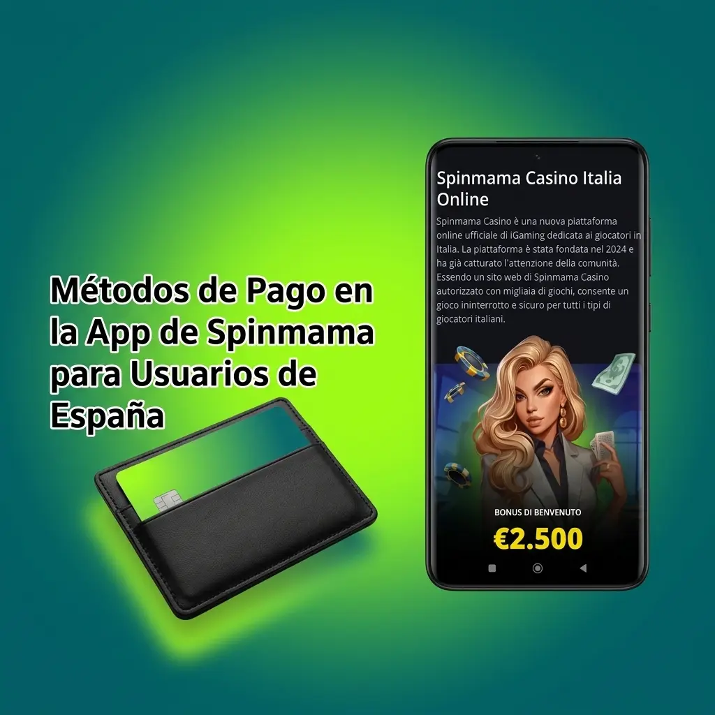 Métodos de pago disponibles en la app de Spinmama para España