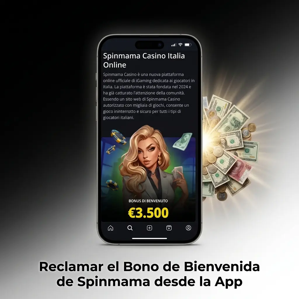 App de Spinmama con bono de bienvenida activo